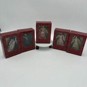 Vintage Lot of 5 Special Times Porcelain Doll Ornaments Victorian‎ Era Unused